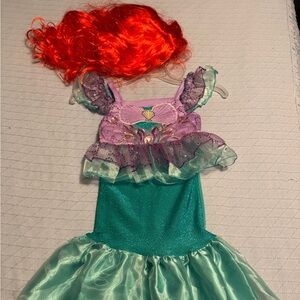 🧜‍♀️ Little Mermaid Ariel Costume with Red Wig – Kids Size